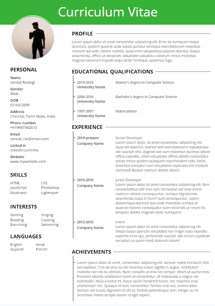 Resume Template 2 - Modern Design
